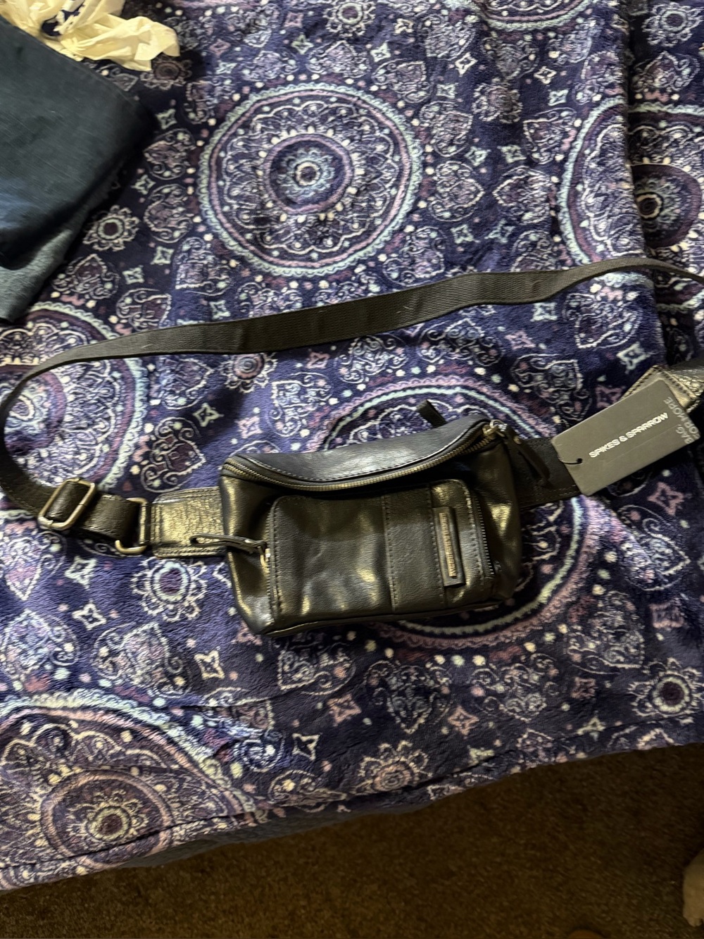 Black Leather Crossbody Belt Bag - Unbranded Classic